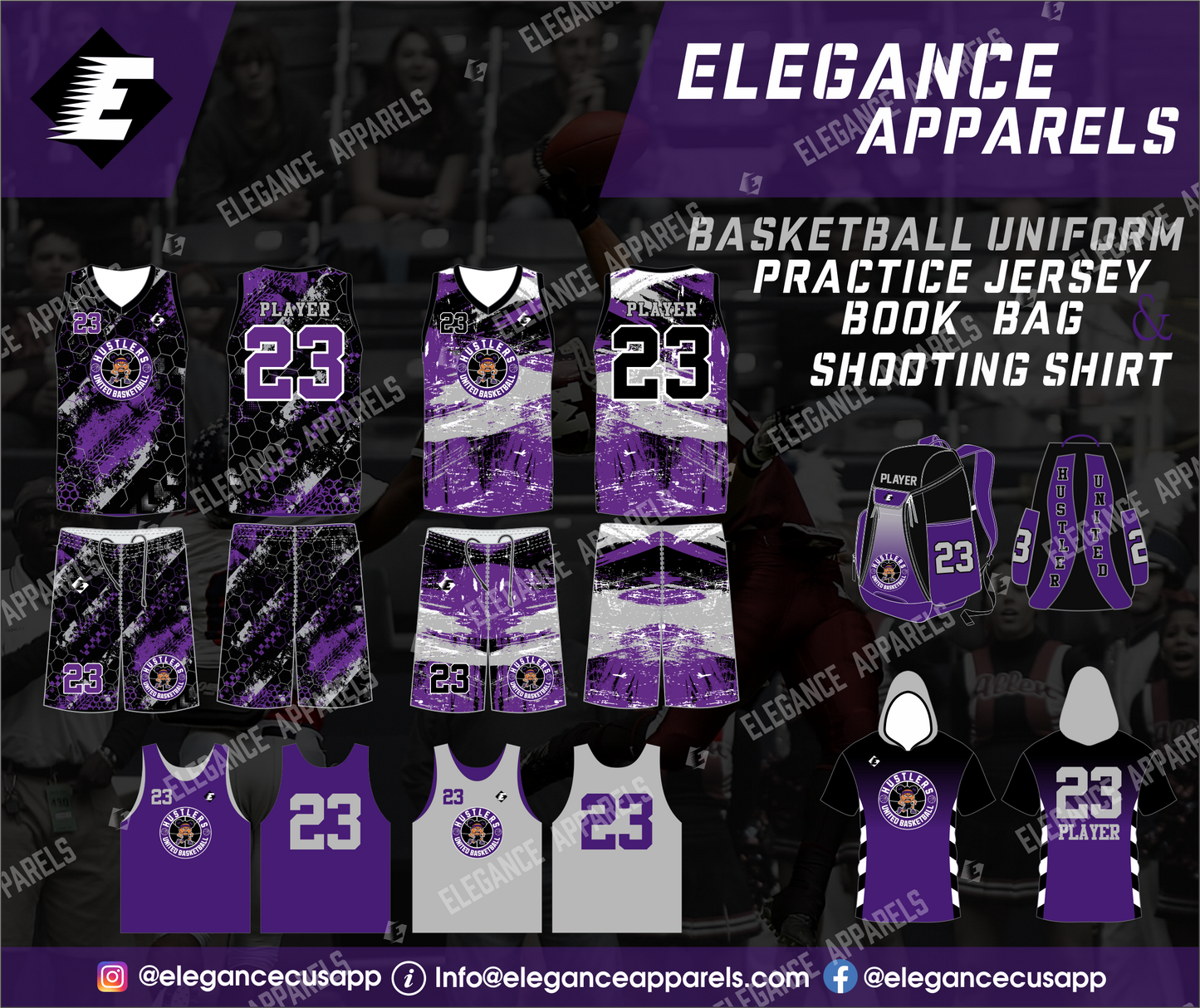Hustlers Home & Away Basketball Team Package With Practice Jerseys